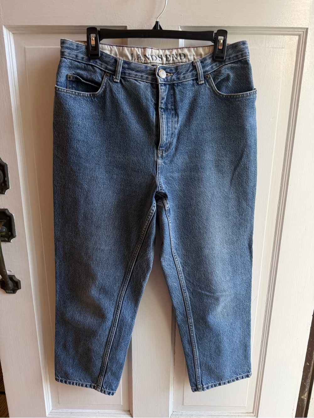 Lands' End Women's Straight Leg Jeans - Medium Blue Wash